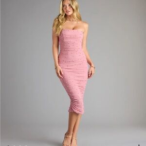 Dripping in Pearls Mesh Midi Dress